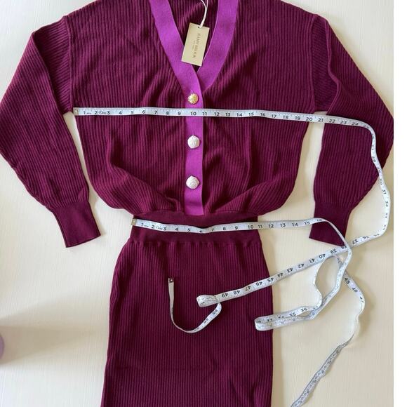 Ramy Brook Andrea NWT Wool Cashmere Purple Sweater Mini Dress Button Trim Small - Picture 14 of 14